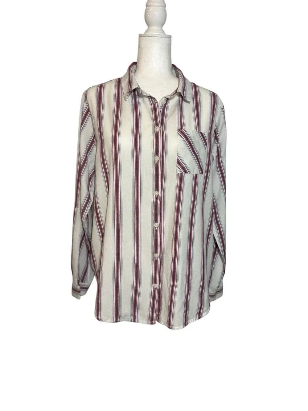 Eden and Olivia 100% cotton striped button down shirt - XL